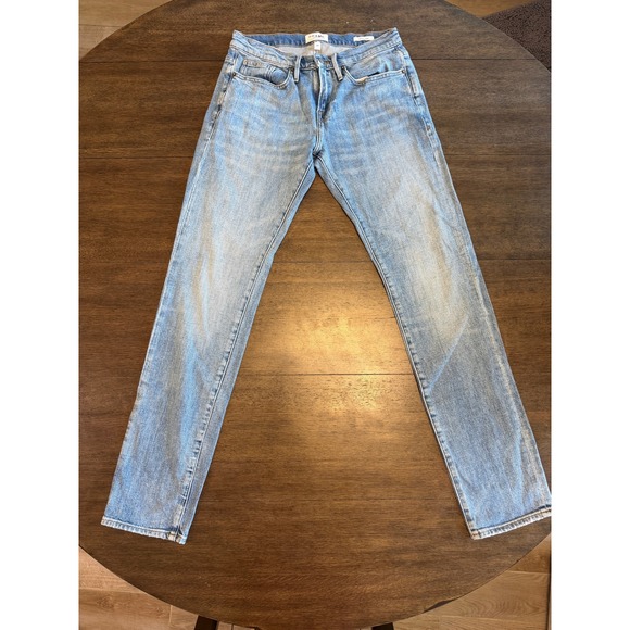 FRAME Denim L'Homme Slim Jeans Light Wash Blue Womens Size 30 - Picture 2 of 8